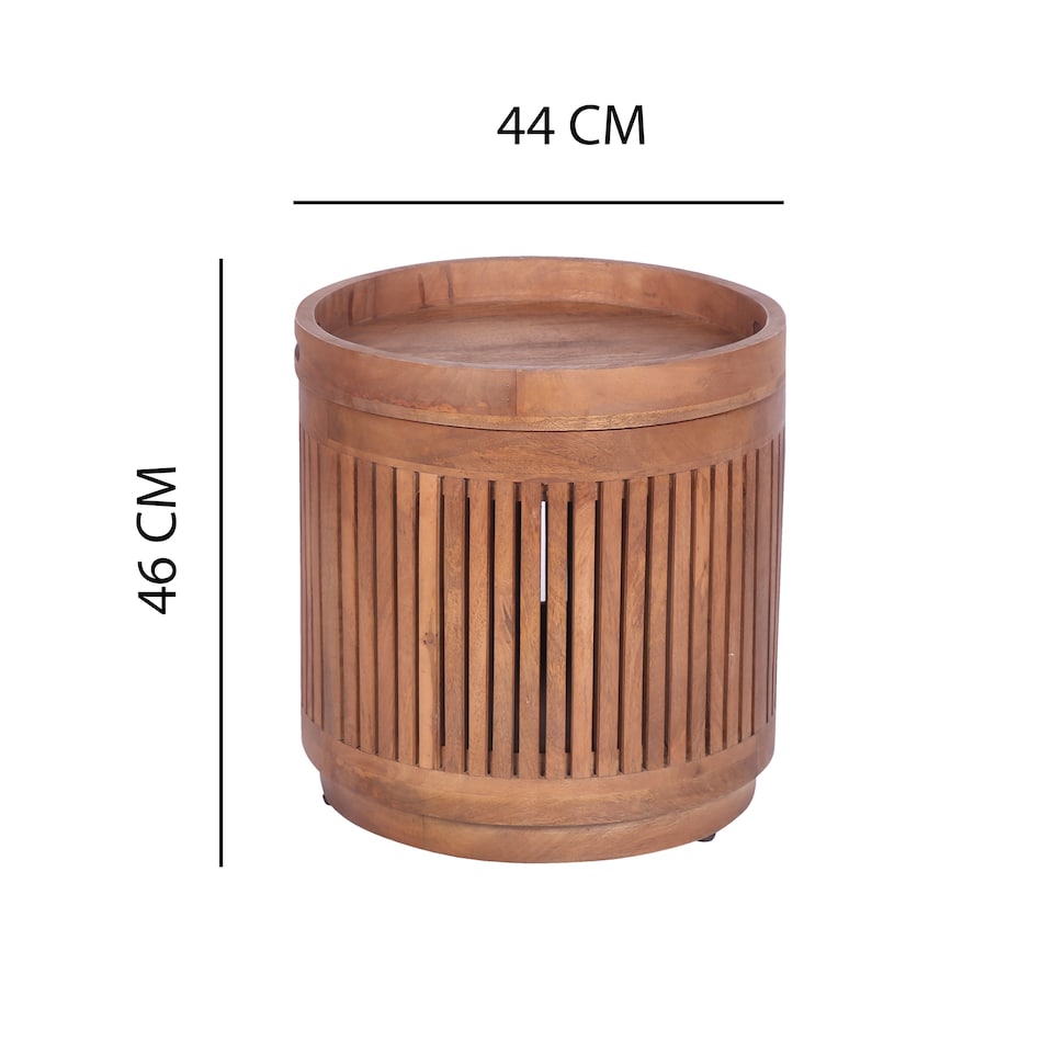 image 1 of Mango Wood Storage Side Table