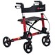 image 4 of COSTWAY Folding Rollator Walker Aluminium Mobility Aid Red | Red