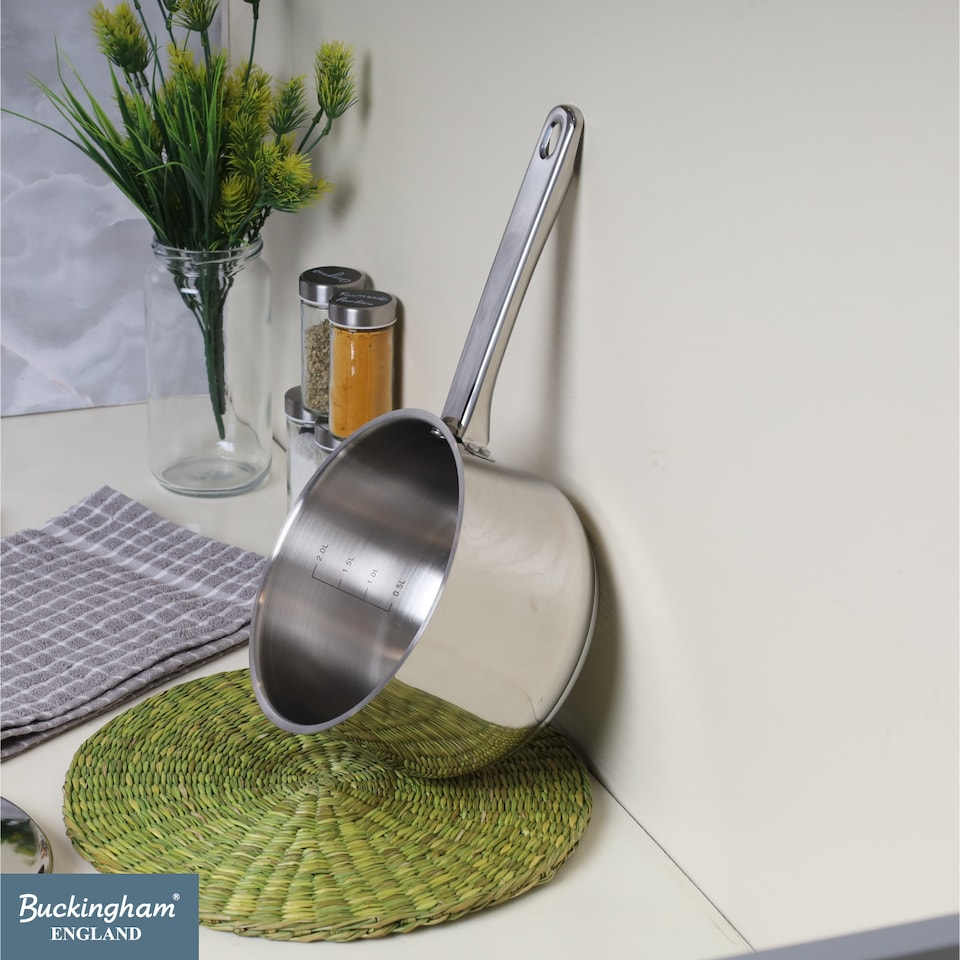 image 1 of Buckingham Stainless Steel Deep Saucepan 18 cm , 2.8 Litre | Silver