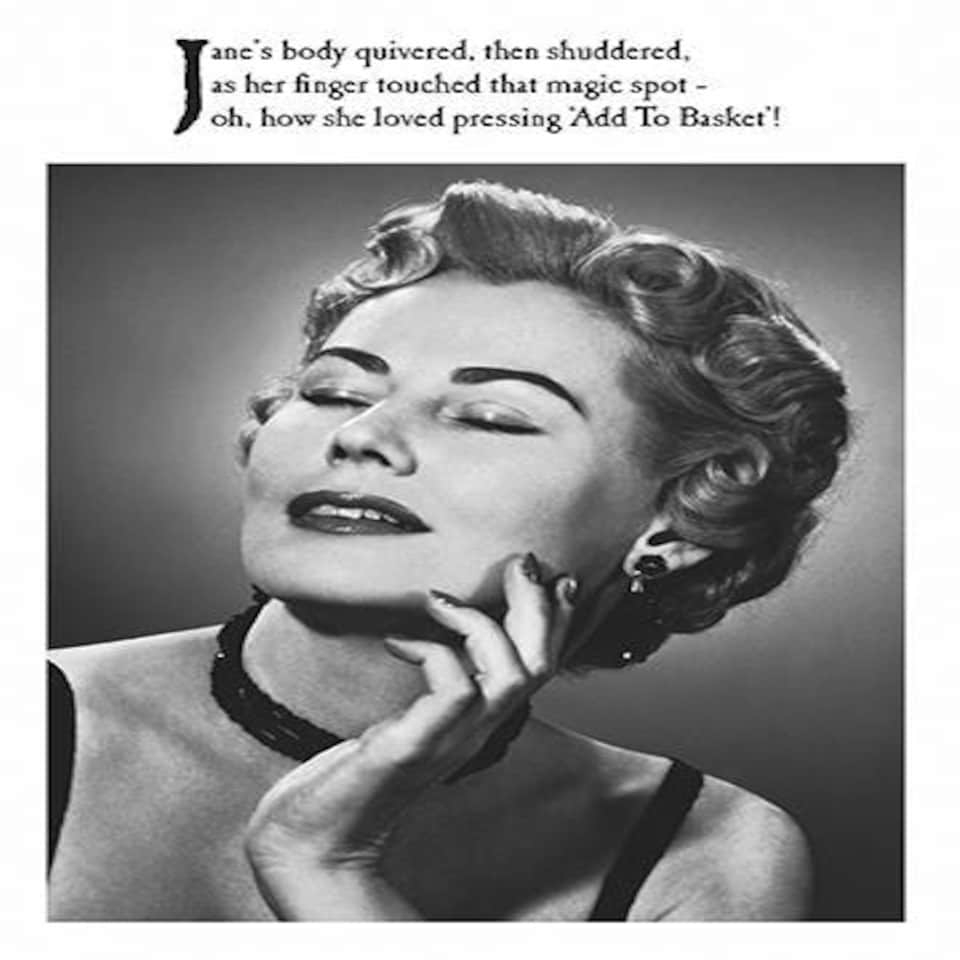 On the Ceiling, Funny Birthday Card, "How she Loved Pressing Add to Basket!"Happy Birthday Card for Her, Add to Basket!, Generic Birthday Card