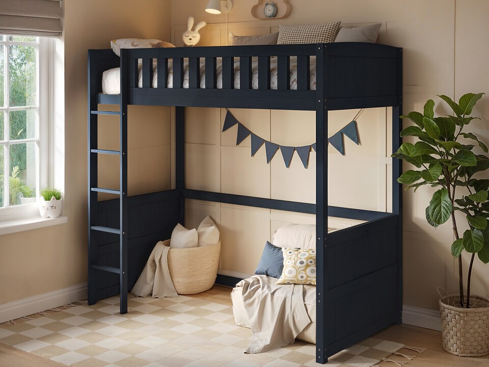 image 1 of Flair Bea Wooden High Sleeper Navy