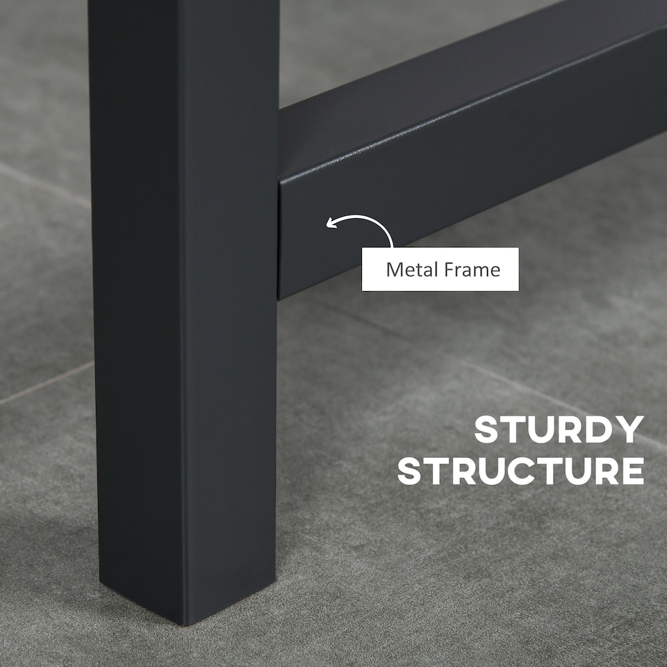 image 1 of HOMCOM Folding Dining Table, Industrial Drop Leaf Table with Wheels and Metal Frame for Kitchen, Dining Room, Space Saving, Rustic Brown