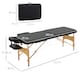 image 3 of HOMCOM Wooden Folding Spa Beauty Massage Table w/ 2 Sections, Carry Bag, Black
