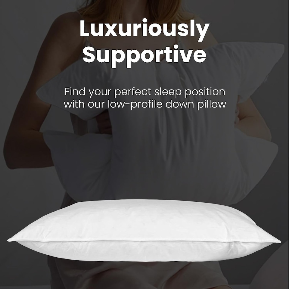 image 1 of Goose Feather & Down Bed Pillows | Soft & Supportive | 74cm × 48cm | Pack of 2