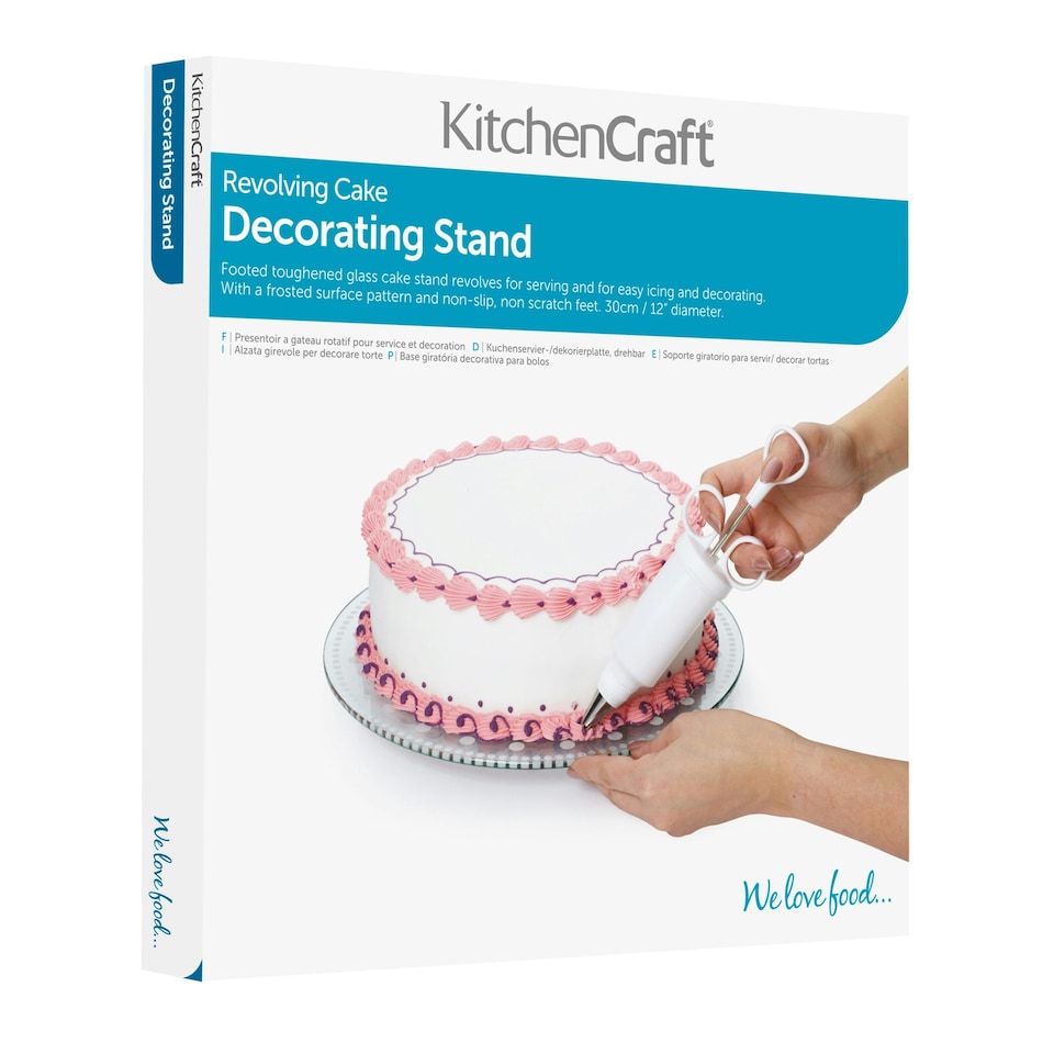 image 1 of KitchenCraft Cake Stand Revolving Glass | Clear