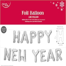 Happy New Year Letter Silver Foil Balloon