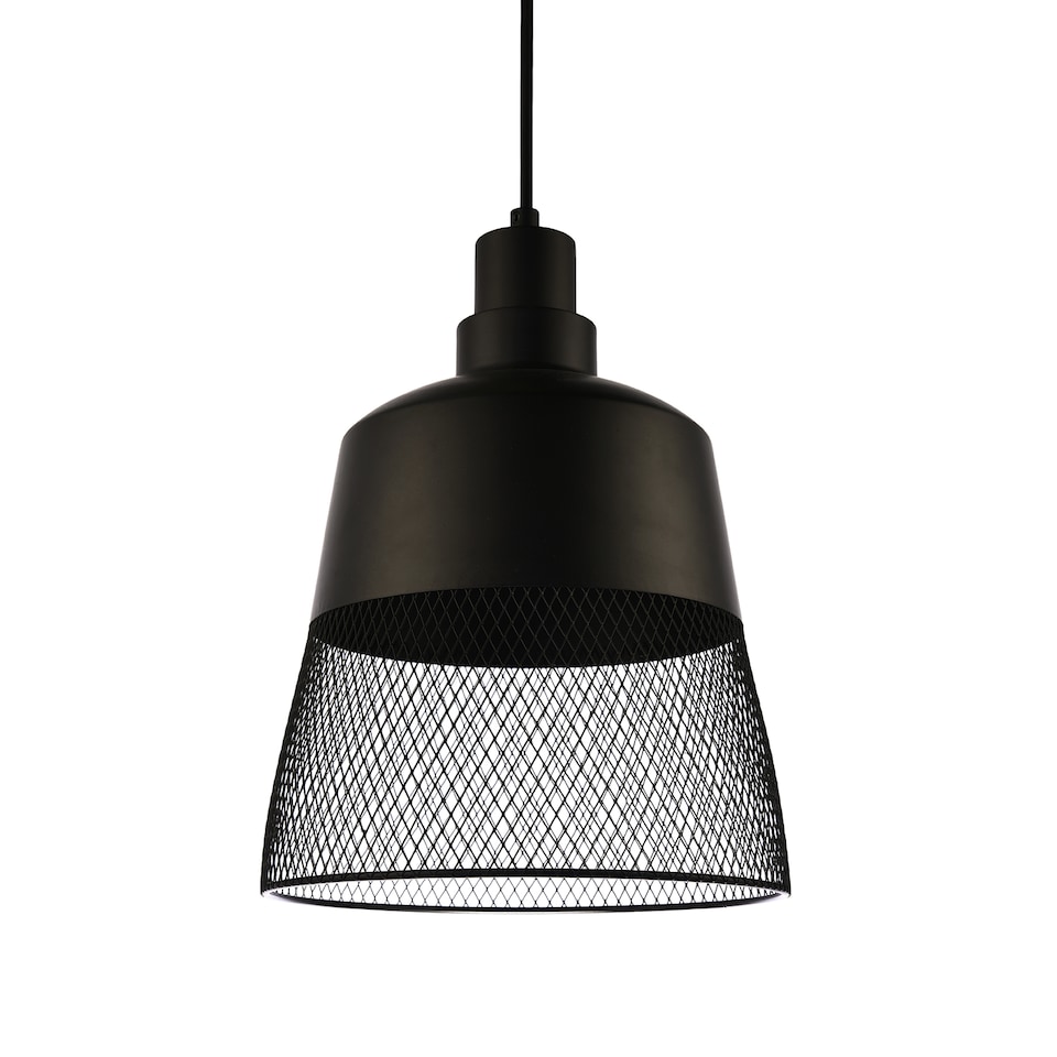 image 1 of Industrial Vintage Pendant Light Shade with Wire Mesh Grill Design | Black | Black | 1