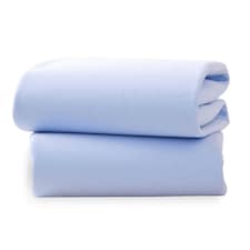 Clair de Lune 2 Pack Cot Bed Sheets - Blue