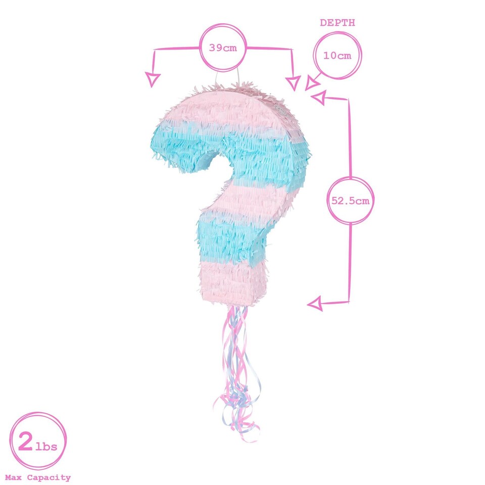 image 1 of Fax Potato 2pc Gender Reveal Pull String Pinata Set with Blindfold - Blue/Pink