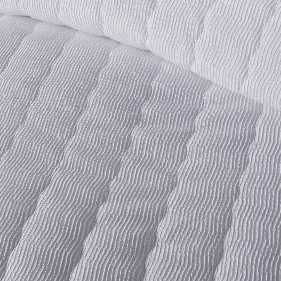 image 1 of Serene Crinkle Wave Duvet Cover Set White