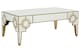 image 2 of Art Deco Coffee Table, Antique Finished Accent Table,Mirrored Top Center Table,Decorative Livingroom Table | Gold