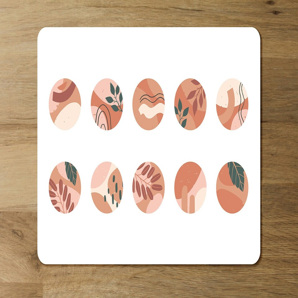 image 1 of hand drawn organic shapes, plant and textures in autumn style (Placemat & Coaster Set)