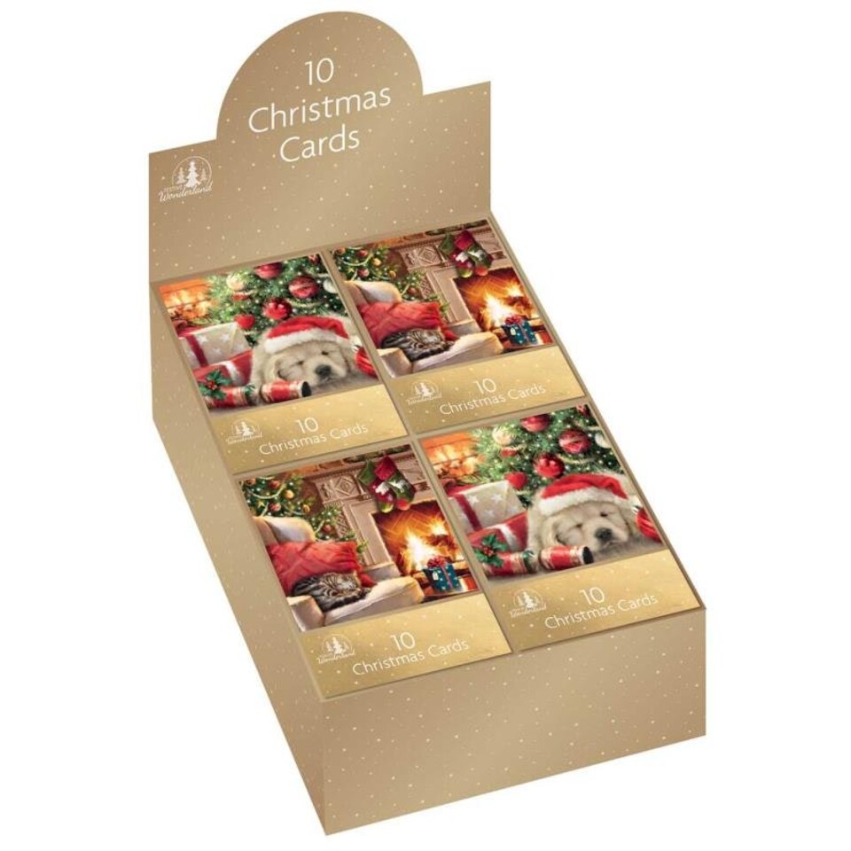 image 1 of Pack of 10 Square Platform Christmas Cards With Envelopes - Warm Sentiment Design