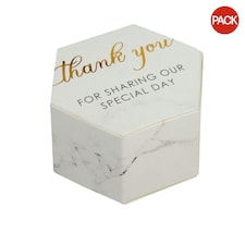 Neviti Thank You Marble Effect Gift Box (Pack of 10) - Off White - One Size