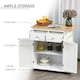 image 7 of Kitchen Island Storage Cabinet Rolling Trolley with Wood Top, 3-Tier Spice Rack
