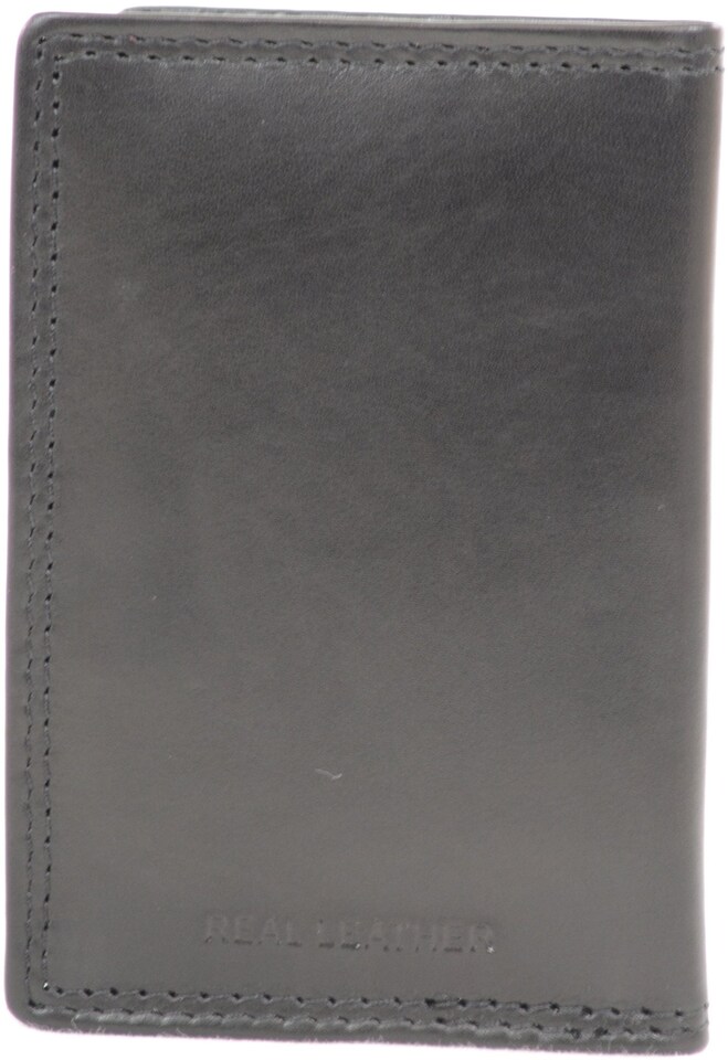 image 1 of London Leathergoods Unisex Soft Leather Credit Card/Travel Card Holder/Wallet | Black | Black