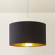 image 4 of ValueLights Reni Black Ceiling Pendant Shade Black And Gold Inner | Black