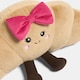 image 5 of OHS Sweetie Pie Filled Novelty Scatter Cushion Soft Fleece Toy Pillow | Brown | Chloé the Bow Croissant
