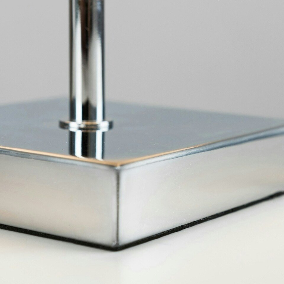 image 1 of ValueLights Modern Polished Chrome Touch Table Lamp With Grey Shade