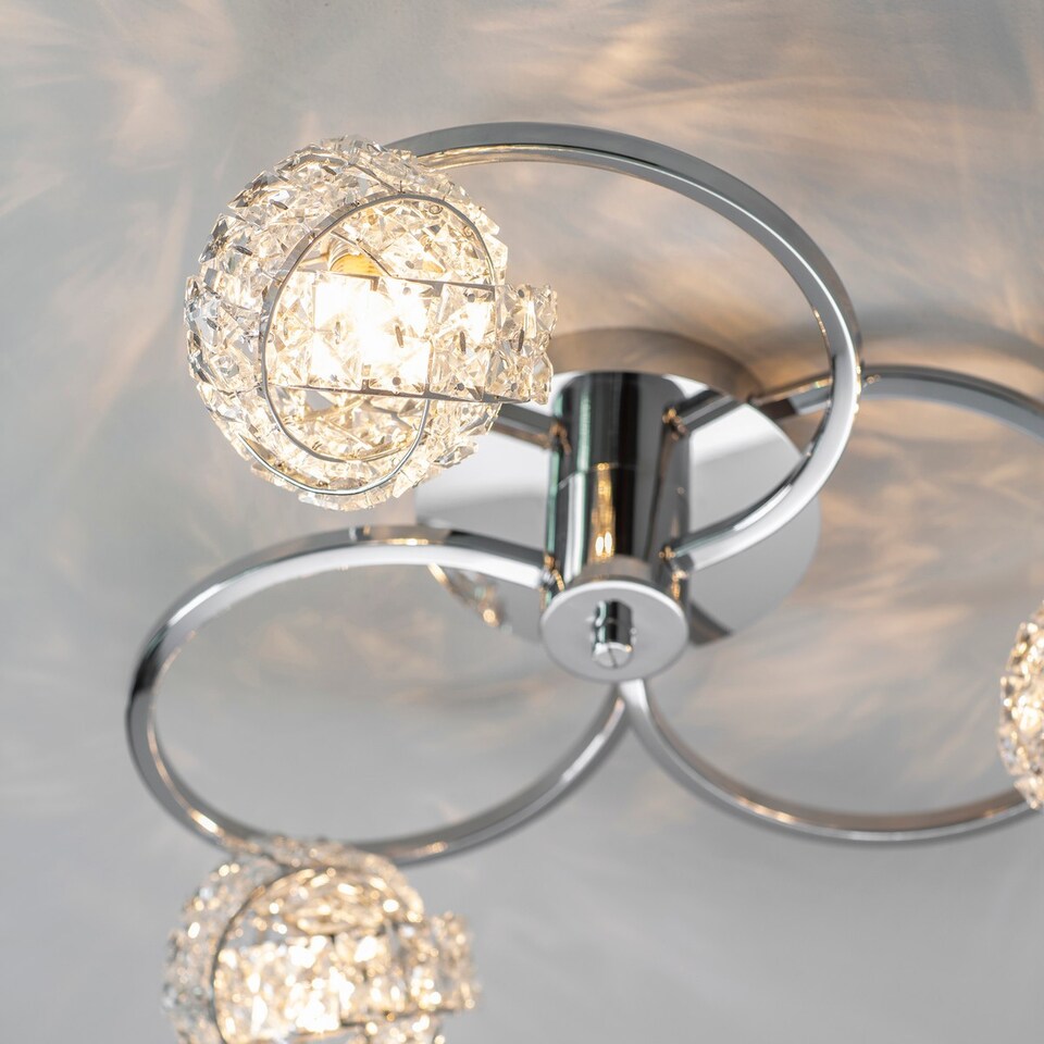 image 1 of Talia 3 Light Semi flush Chrome, Crystal (K5) Glass, G9