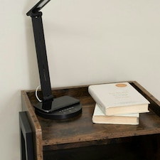 ValueLights Kiko Adjustable Black Dimmable LED Wireless Charger Desk Lamp