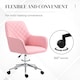 image 5 of Vinsetto Office Desk Chair, Leather-Feel Fabric Computer Swivel Chair with Rolling Wheels and Adjustable Height for Home, Pink