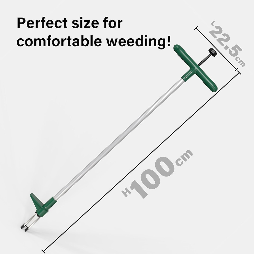 image 1 of Weed Puller Stand-Up Weeder Removal Tool Long Handle Garden Tool with 3 Claws