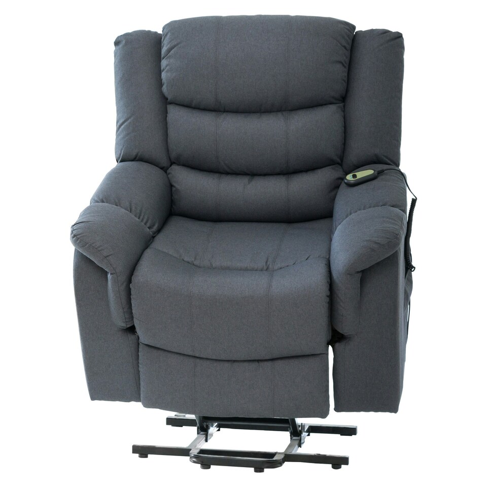 image 1 of Colfax Electric Riser Recliner with Massage and Heat - Dark Grey