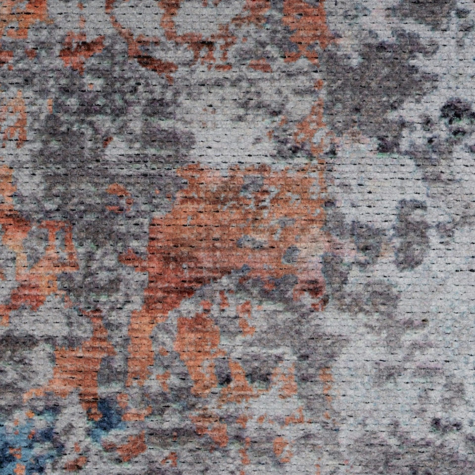 image 1 of KUKOON Neutral Multicolour Distressed Abstract Non Slip Washable Low Pile Runner Rug 80cm x 300cm | Multi