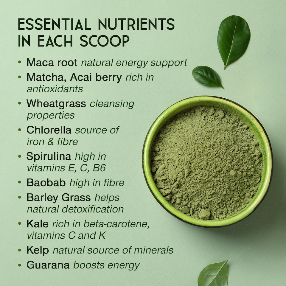 image 1 of SuperSelf Organic Super Greens Powder with 12 Superfoods 200g