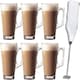 image 1 of Marco Paul Pack of 6 Latte Glass Set with Included Stirrer Clear