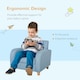 image 4 of HOMCOM Kids Armchair Children Mini Sofa Wood Frame High Back Bedroom Furniture Blue