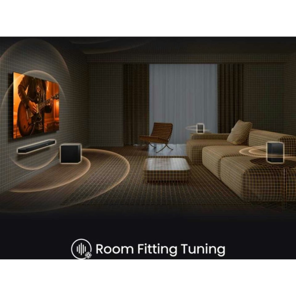 image 1 of Hisense AX Series 5.1.4 Channel Soundbar with Rear Speakers & Subwoofer AX5140Q