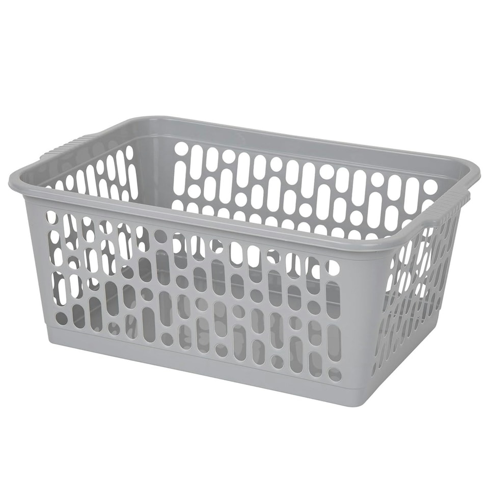 image 1 of 1 x Cool Grey Multipurpose Handy Plastic Storage Basket Organiser Ideal For Home & Office Grey