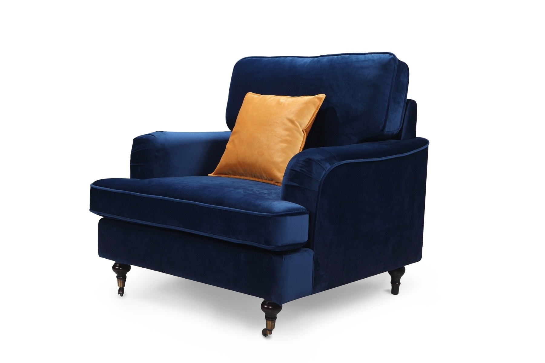Velvet Marine Blue 1 Seater Bella Sofa ASTBURY
