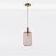 image 6 of Set of 2 Blush Pink and Gold Fluted Glass Design Pendant Fittings | Gold | Pink | 2