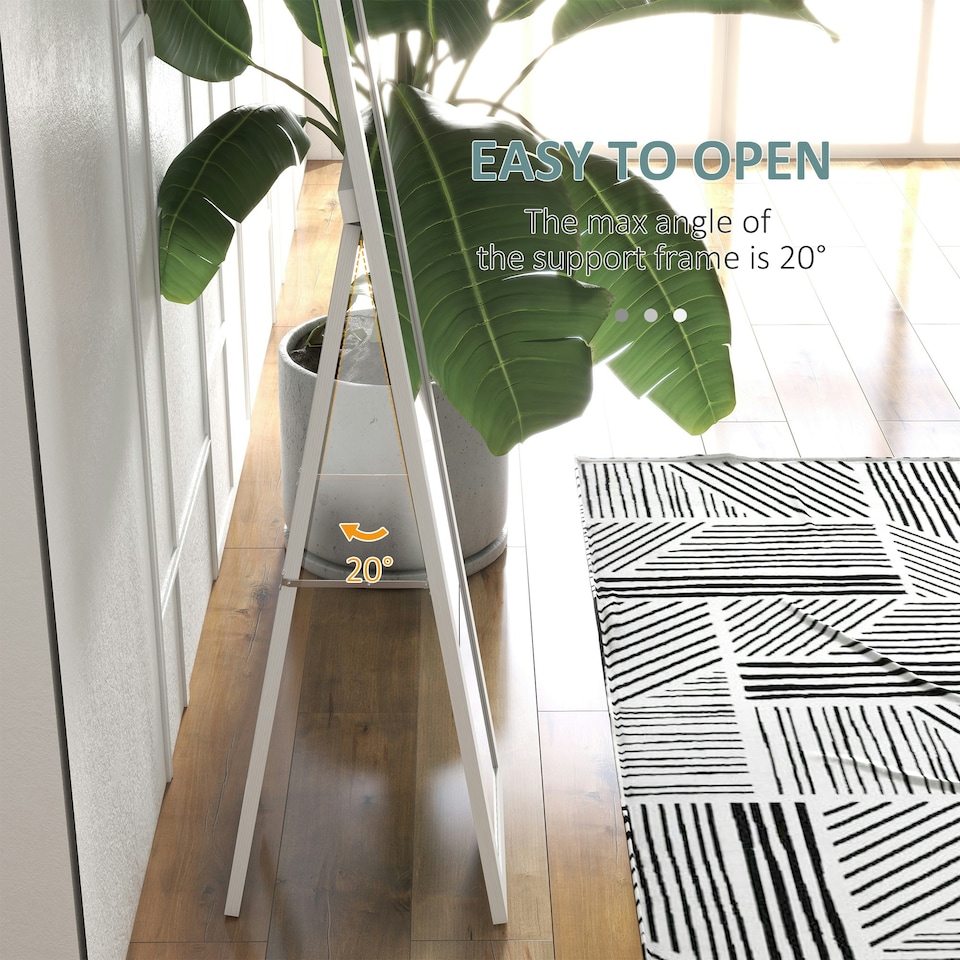 image 1 of HOMCOM Full Length Mirror, Farmhouse Wall Mirror, Hanging & Freestanding