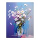 image 3 of White Daisy Bouquet Glass Vase Abstract Oil Black Framed Wall Art Print A4