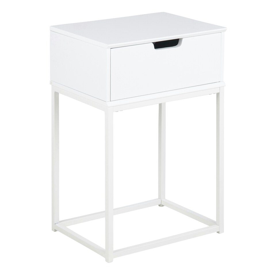 image 1 of Mitra 1 Drawer Bedside Table in White