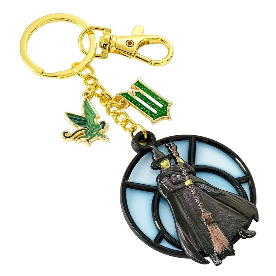 image 1 of Wicked Window Elphaba Keyring - Black/Gold - One Size