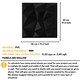 image 3 of NOVECRAFTO Geometric Diamond 3D Wall Panels – 6 Sheets Covering 1.5 sqm (16.15 sqft) – Matte PVC Cladding Panels 50x50cm Diamond Design Black