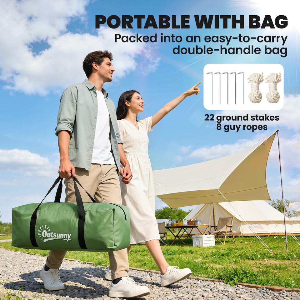image 1 of Outsunny 4 Person Camping Tent Dome Family Travel Group Hiking Room Fishing