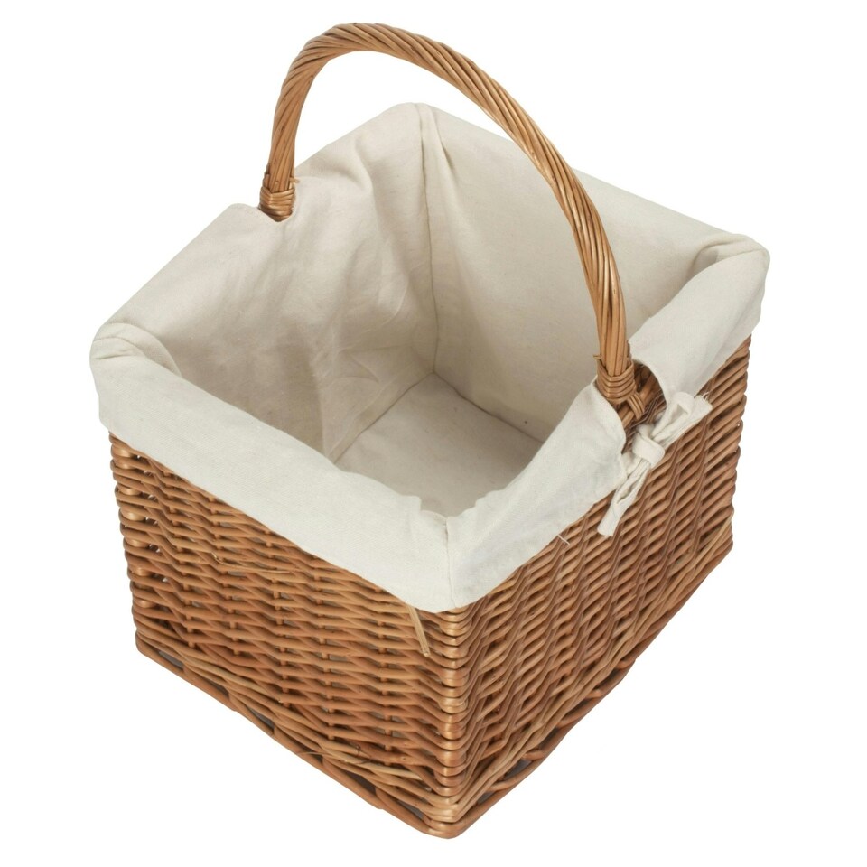 image 1 of Deluxe Butchers Basket With Rose Lining Shopping Basket | Multi | Garden Rose