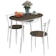 image 2 of HOMCOM 3-Piece Dining Table and Chairs Set, Oval Kitchen Table with 2 Chairs, with Wire Storage Shelf and Steel Frame, Natural