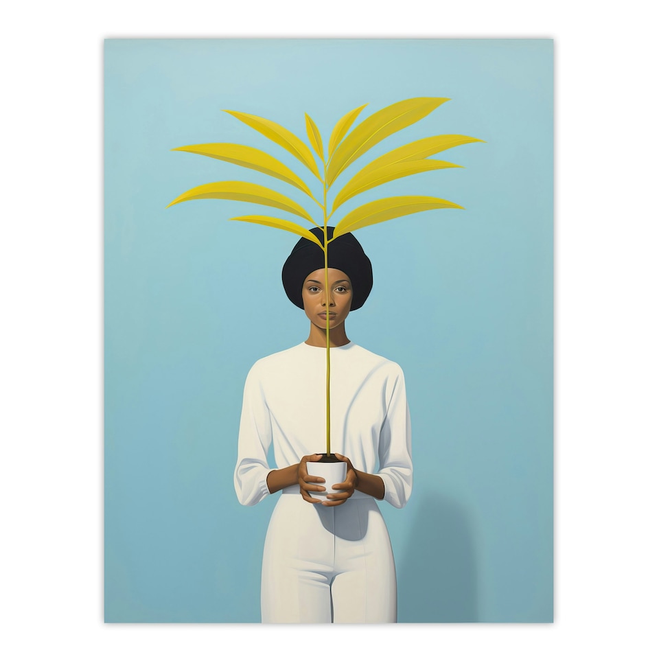 image 1 of Presenting Kentia Palm Simple Minimalist Home Decor Black Framed Wall Art Print A4