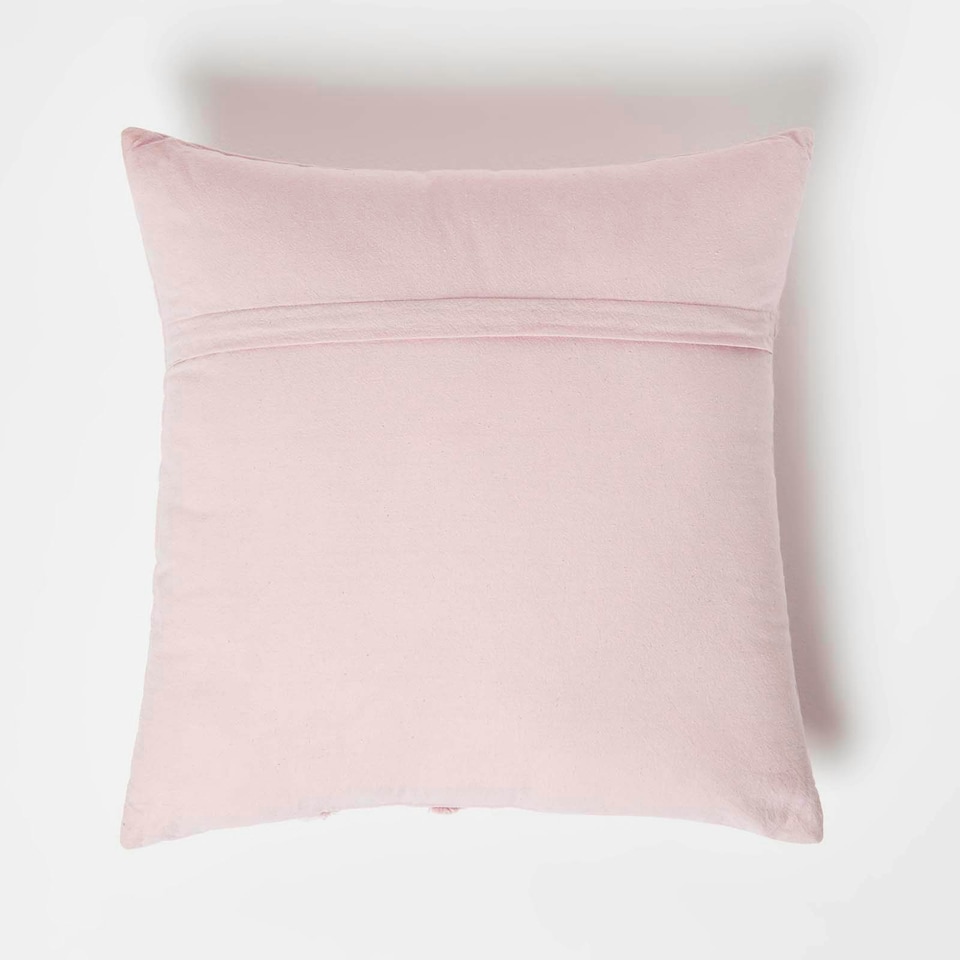 image 1 of Homescapes Floral Daisy Lilac Tufted Cotton Cushion - 45 x 45 cm Purple