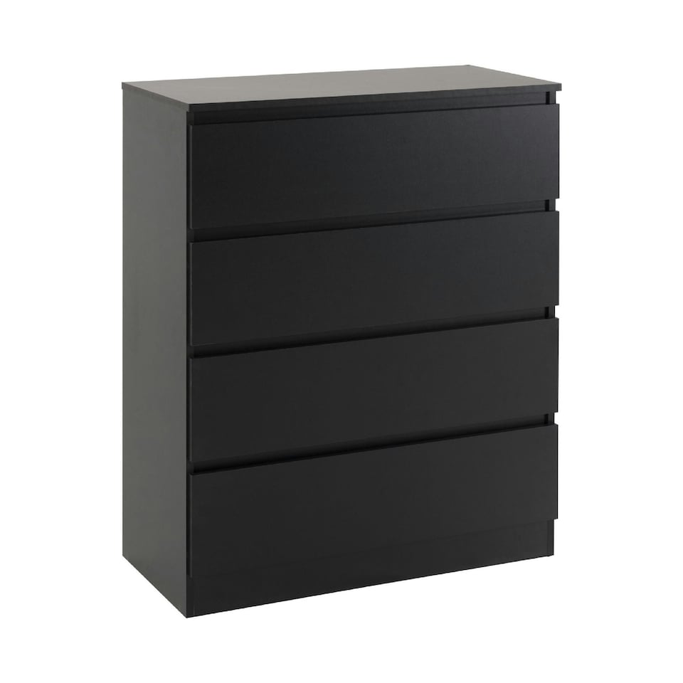 image 1 of Malvern 4 Piece Bedroom Set with 3 Door Triple Wardrobe Black