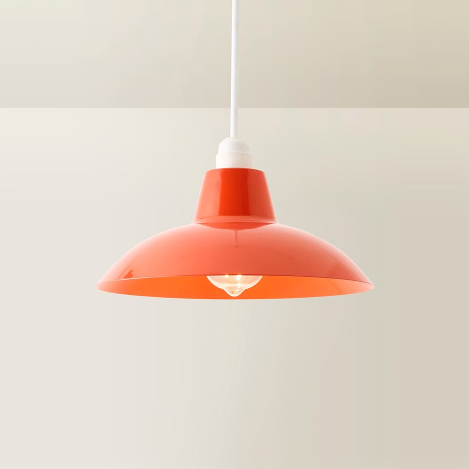 image 1 of ValueLights Civic Red Metal Fit Ceiling Pendant Light Shade and Bulb