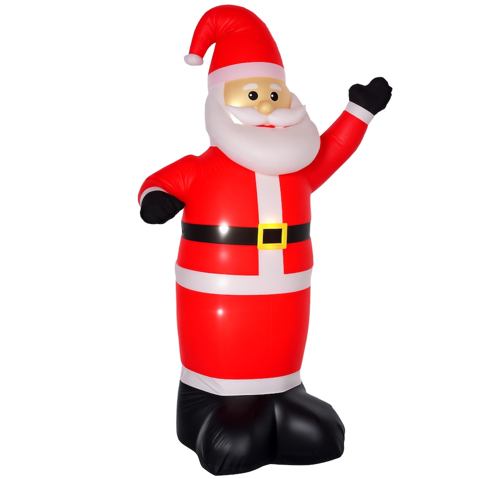 image 1 of HOMCOM 8ft Inflatable Christmas Santa Claus Xmas Decoration with LED Holiday Air Blown Yard Outdoor Decor