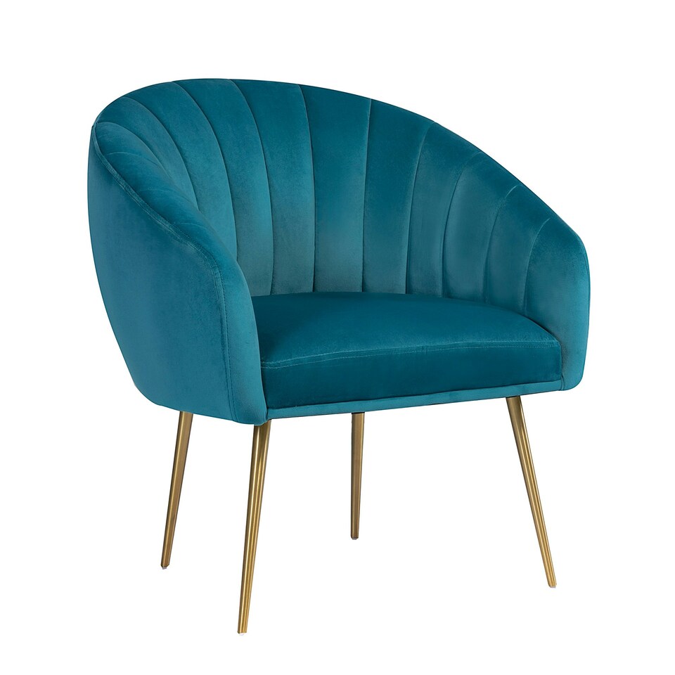 image 1 of Helena Velvet Accent Chair - Teal